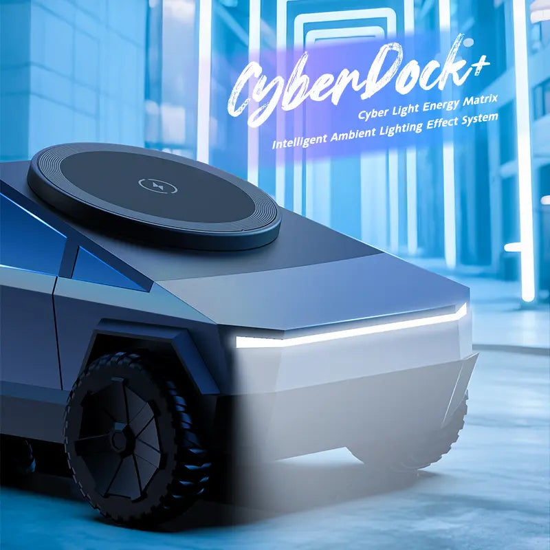 Trådløs oplader med LED ambient lys i Tesla-inspireret design