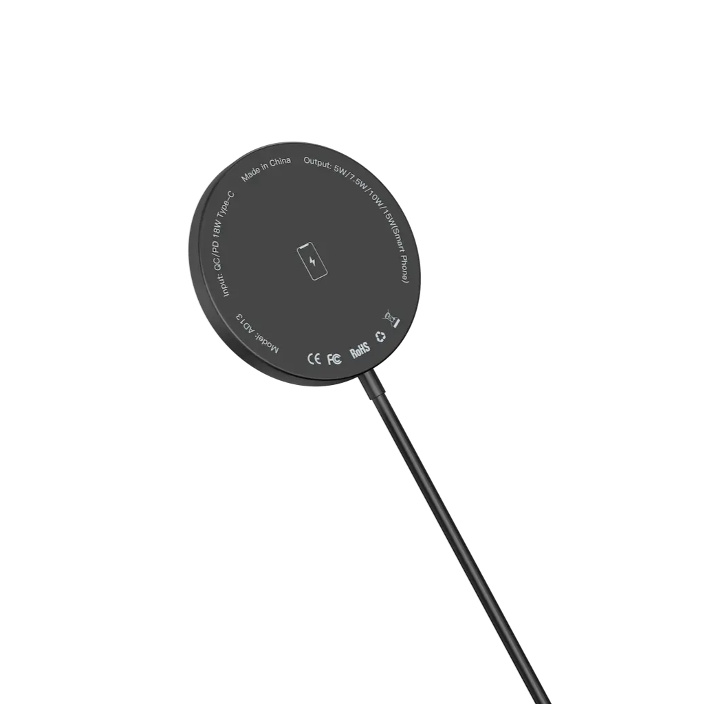 Frontvisning af AD13 magnetisk oplader i brug