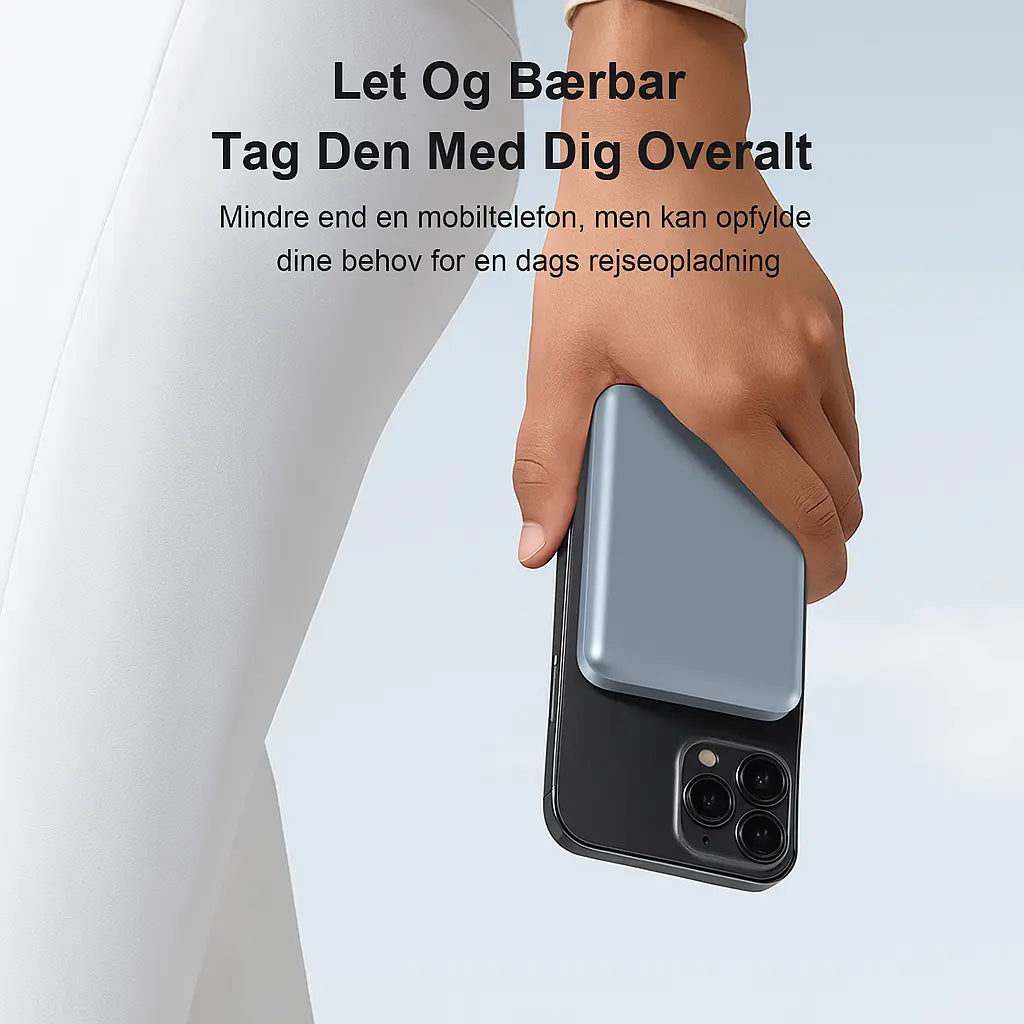 Kompakt powerbank i hånden – perfekt til rejser