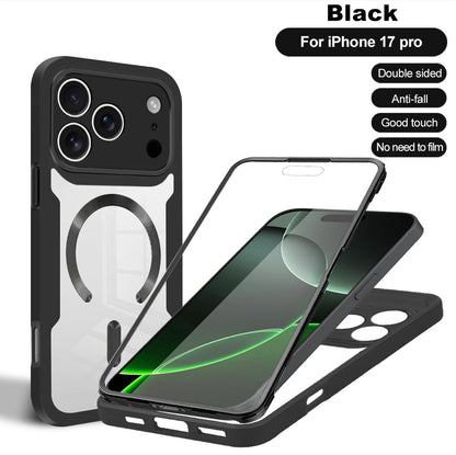 Sort 360° Full Body Cover til iPhone 17 Pro med indbygget skærmbeskyttelse og MagSafe