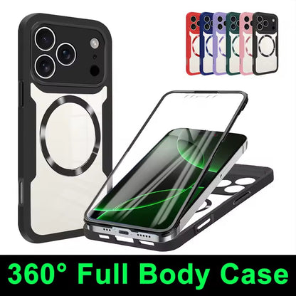Det 2-delte 360° Full Body Cover vist med forskellige bumpers: rød, blå, lilla, grøn, lyserød og sort