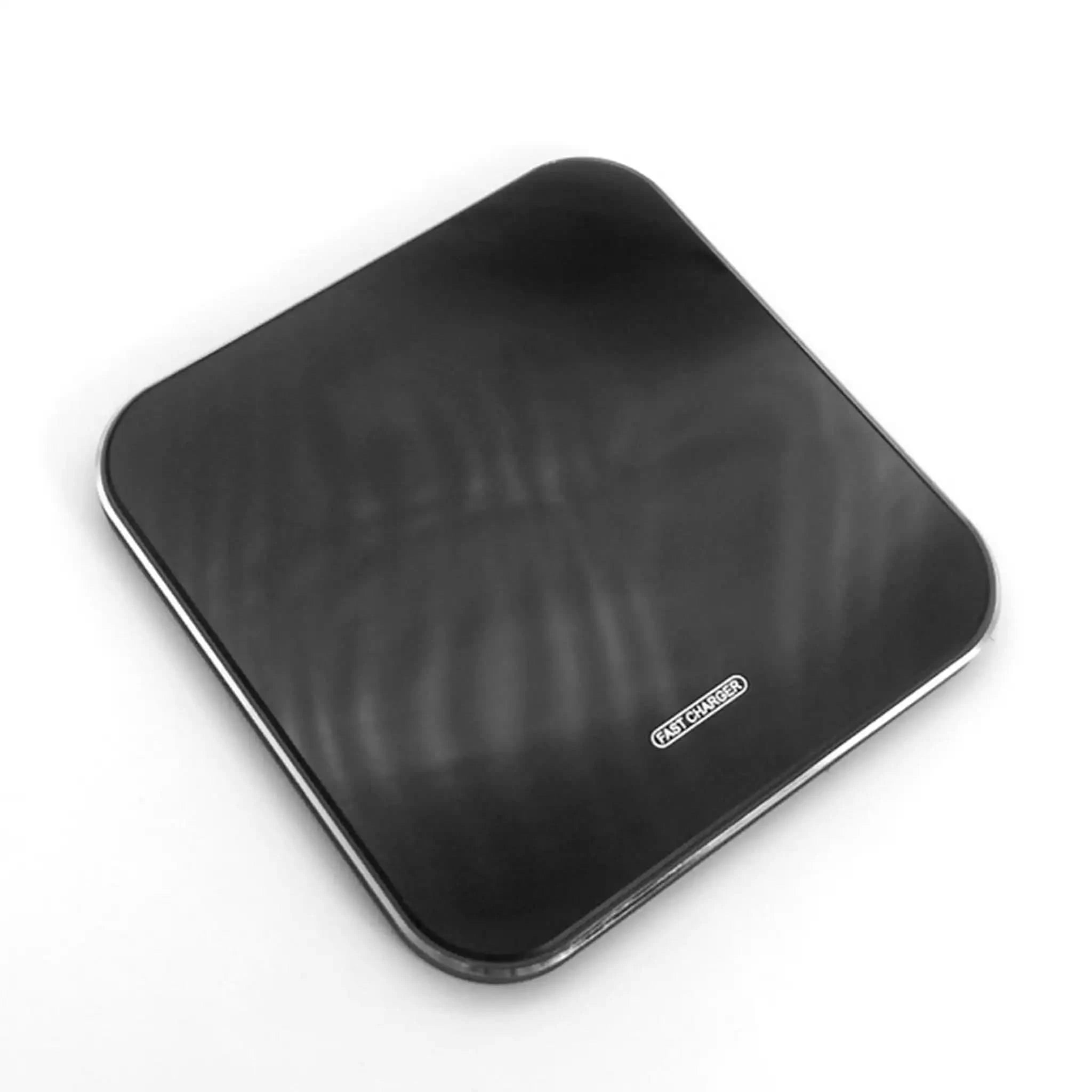 Trådløs Qi-oplader 10W – sort, stilren oplader til mobil og smartphone