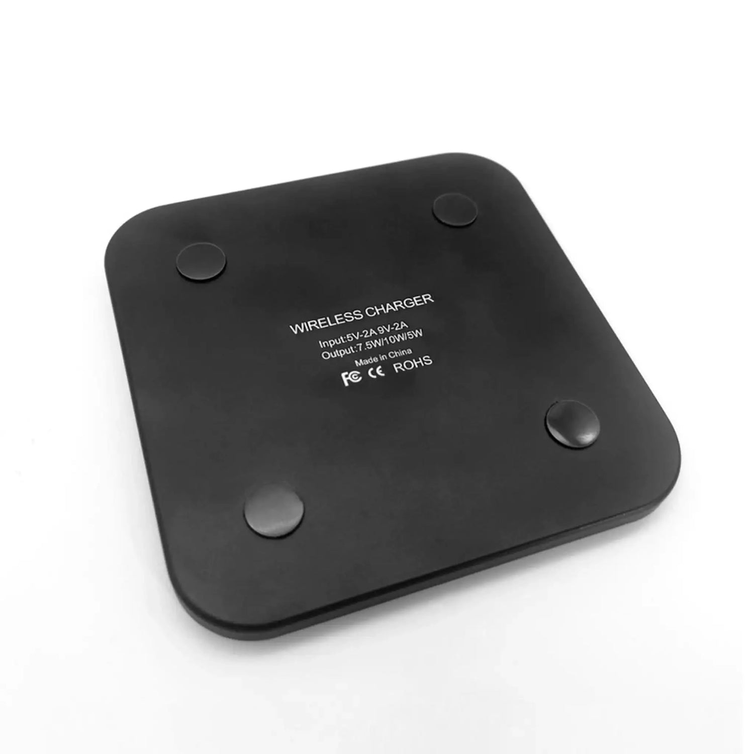 Bagsiden af trådløs Qi-oplader – tekniske specifikationer