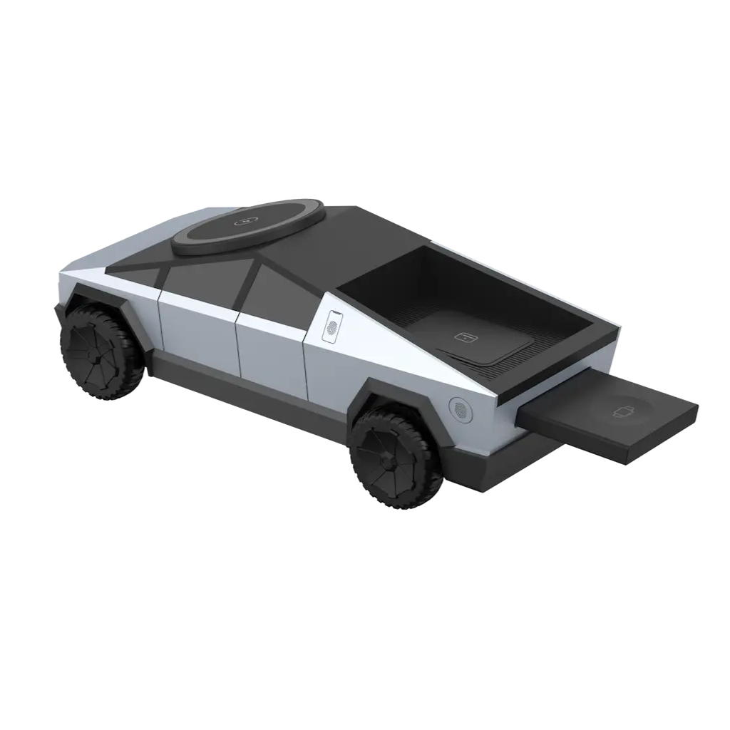 Bagende af CyberDock+ oplader med skuffe udtrukket