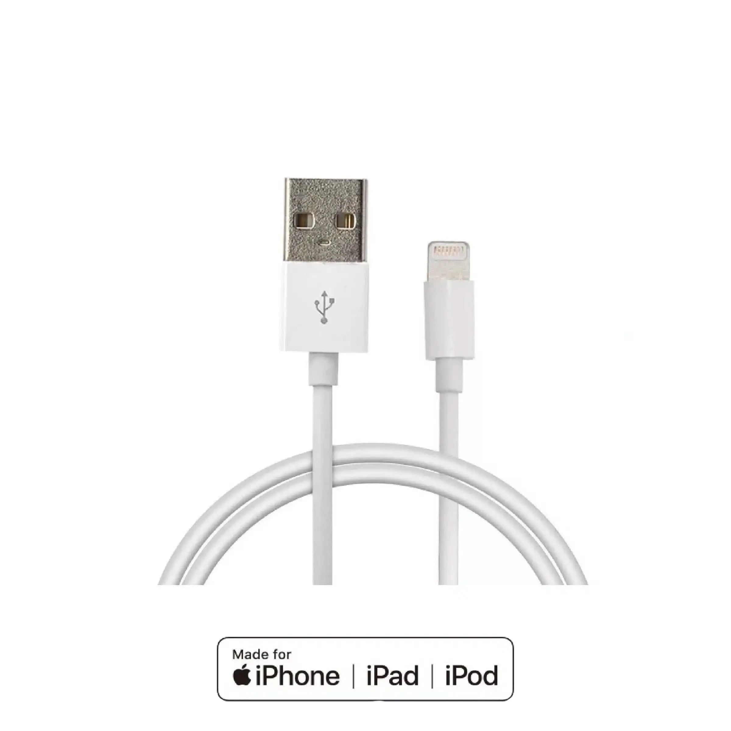 Lightning til USB-kabel (1 meter og 2 meter), hvid, MFI-certificeret til iPhone, iPad og iPod