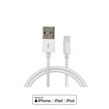 Lightning til USB-kabel (1 meter og 2 meter), hvid, MFI-certificeret til iPhone, iPad og iPod