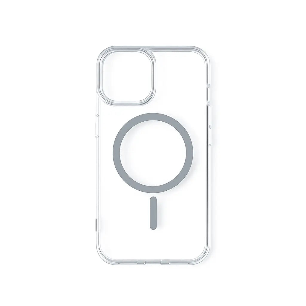 Transparent iPhone cover med grå MagSafe-ring