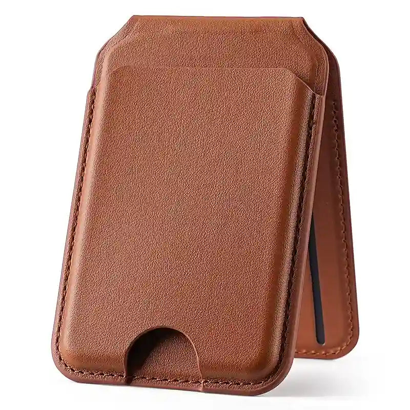Brun MagSafe kortholder i kunstlæder til iPhone