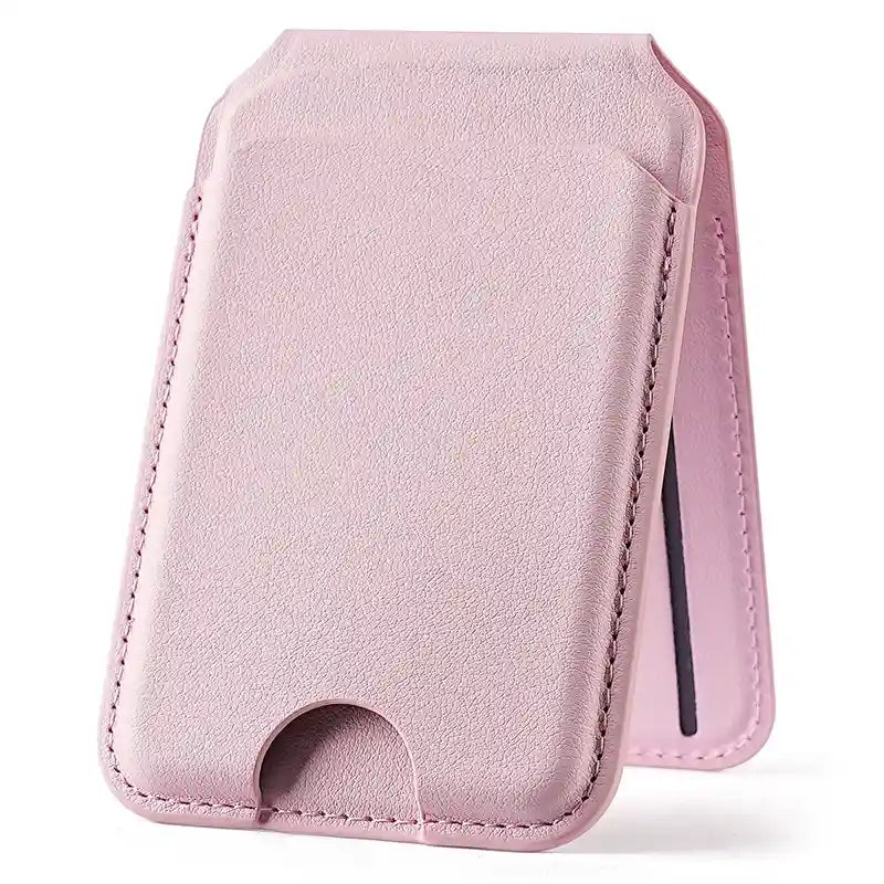 Pink MagSafe kortholder i kunstlæder til iPhone