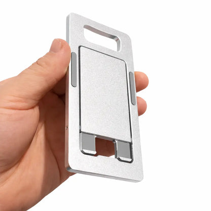 Kompakt foldbar mobilholder i aluminium – nem at tage med