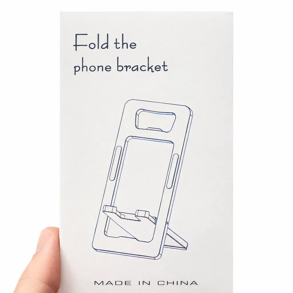 Emballage til foldbar mobilholder i aluminium