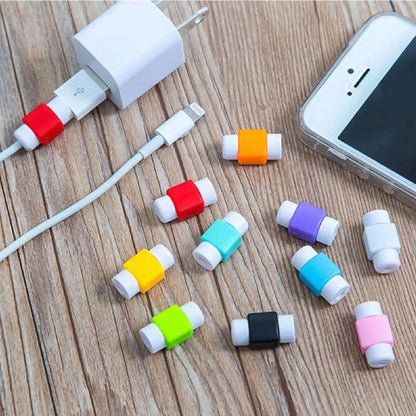 Oplader beskytter til ledning – forskellige farver monteret på kabler