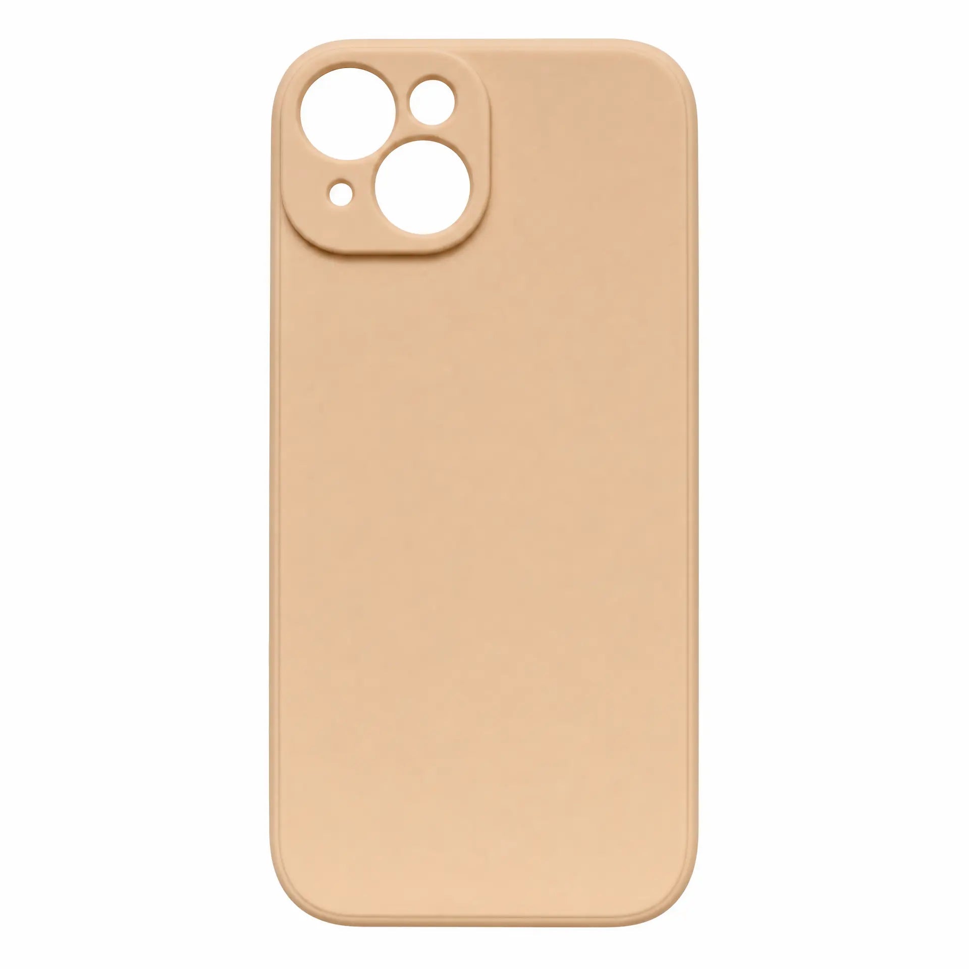 Bagside af pink sand silikone cover til iPhone med hævet kamerakant
