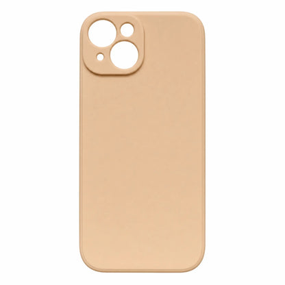 Bagside af pink sand silikone cover til iPhone med hævet kamerakant