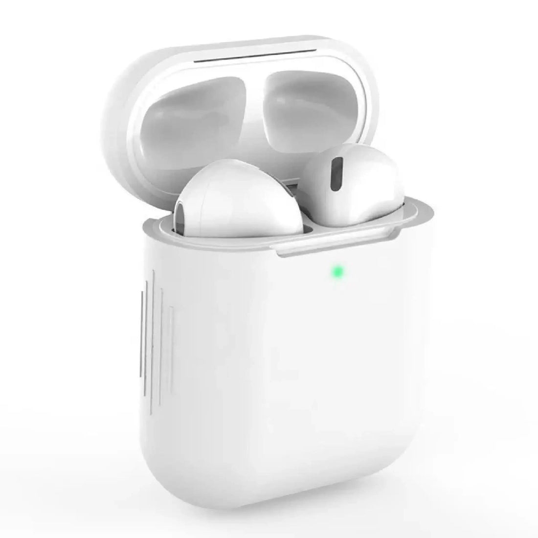 Hvidt silikone etui til AirPods – fleksibel og slidstærk beskyttelse