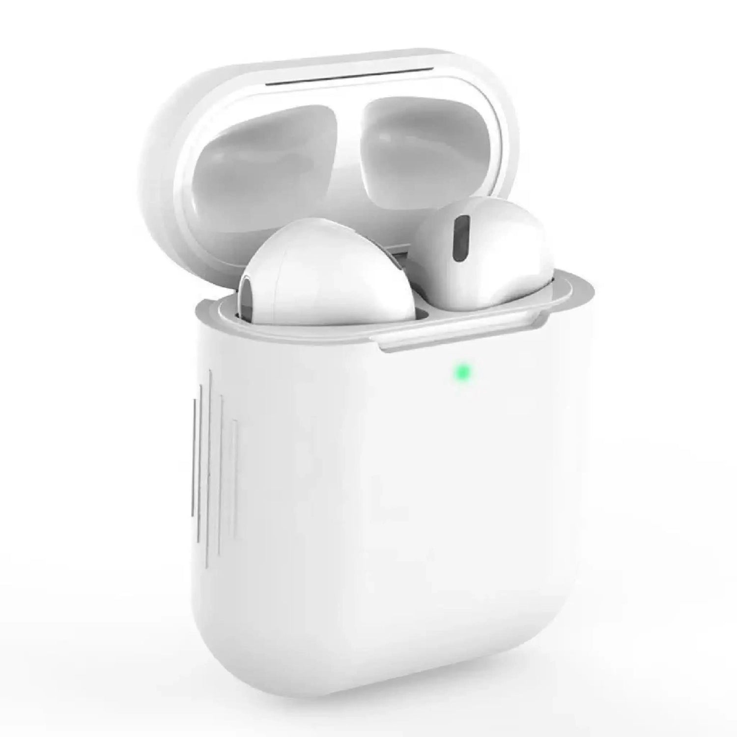 Hvidt silikone etui til AirPods – fleksibel og slidstærk beskyttelse
