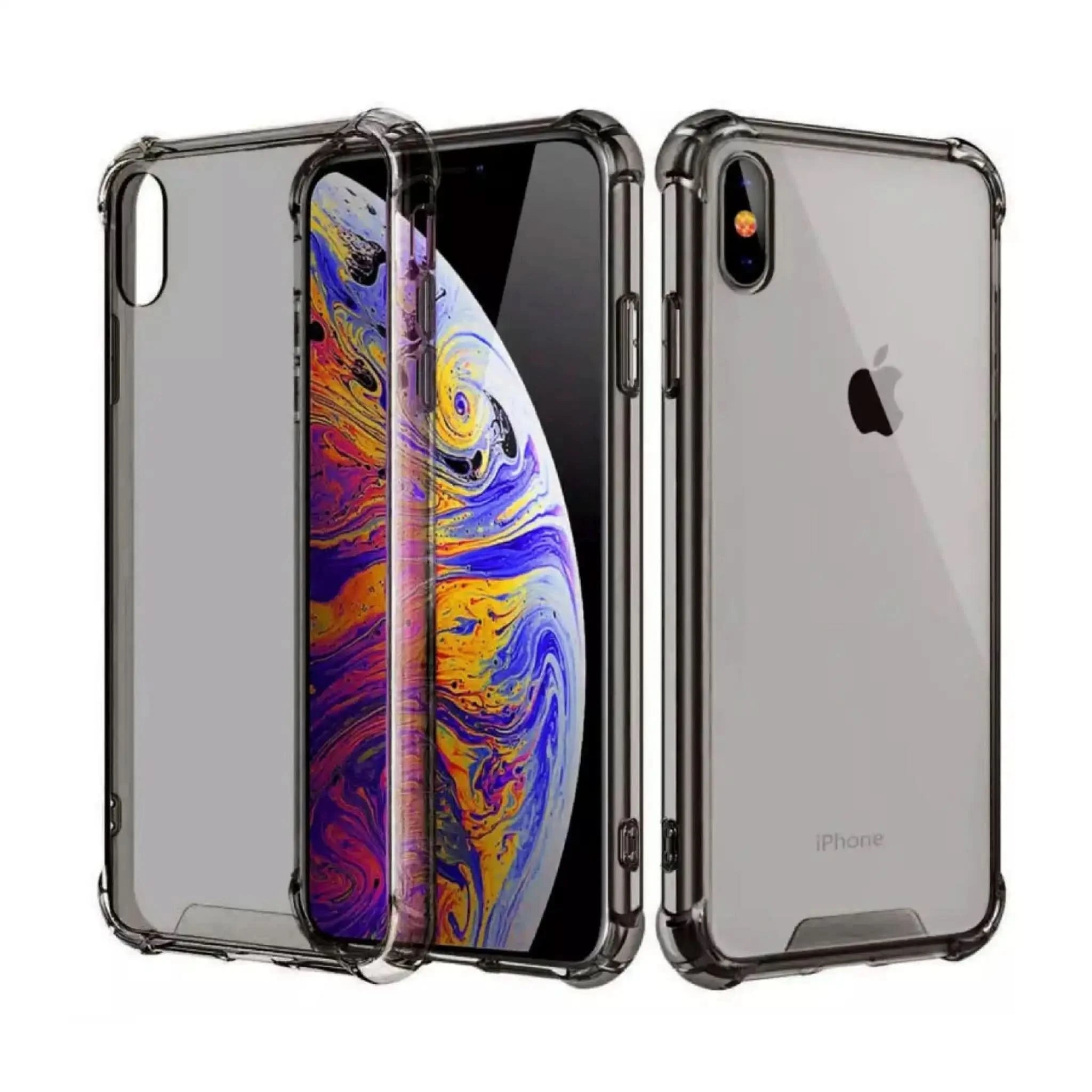 Sort transparent silikonecover til iPhone – beskyttelse af bagside og kanter, gennemsigtigt design