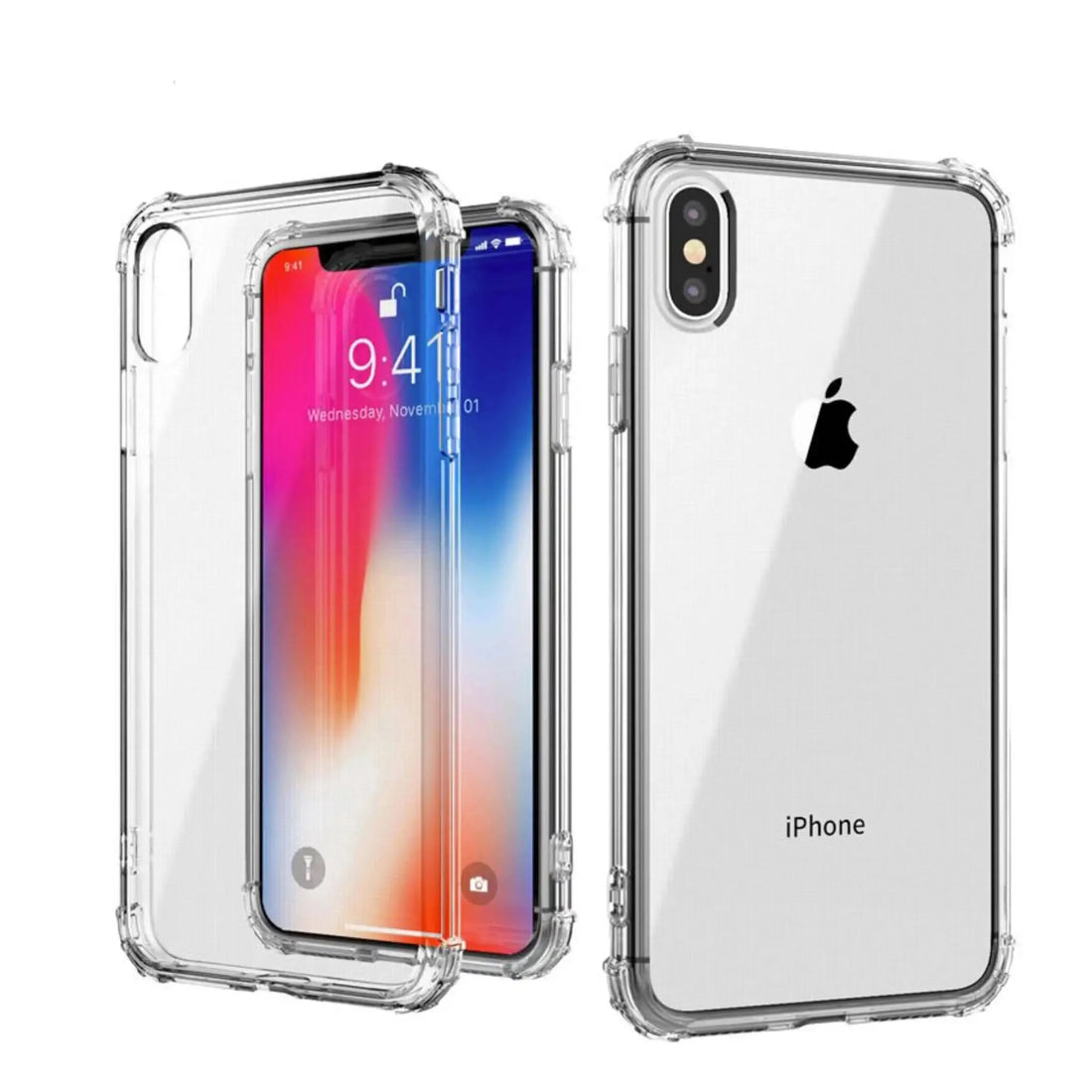 Gennemsigtigt silikonecover til iPhone – transparent beskyttelse af bagside og kanter