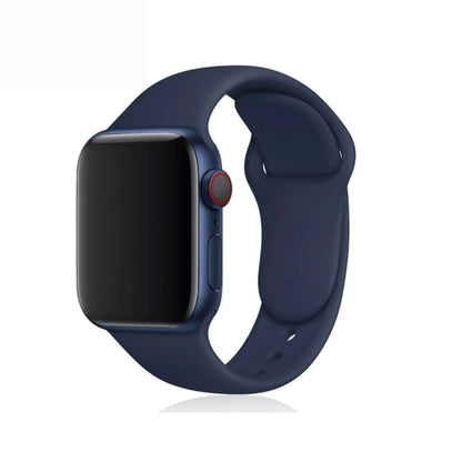 Mørkeblå sportsrem til Apple Watch – silikone, fleksibel og justerbar
