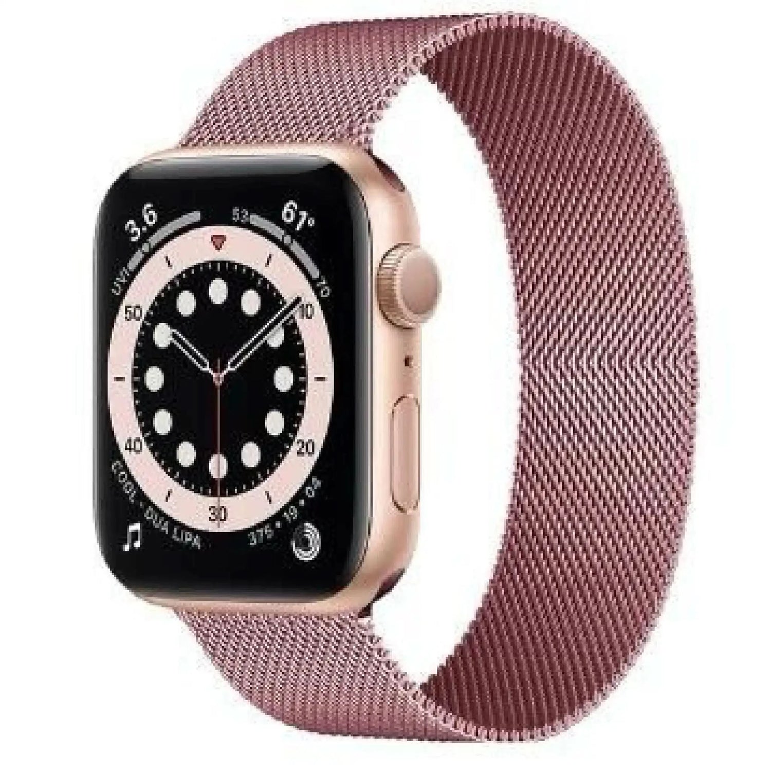 Rosaguld stålrem til Apple Watch – mesh-rem med magnetisk lukning, feminin stil