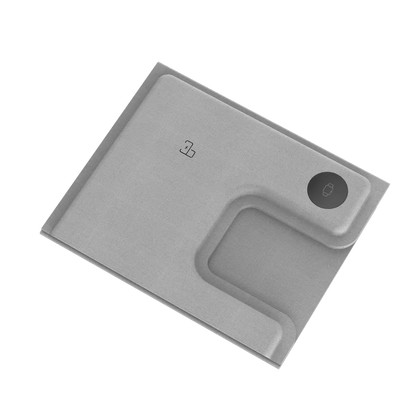 Foldet 3-i-1 opladerstander i PU-læderdesign