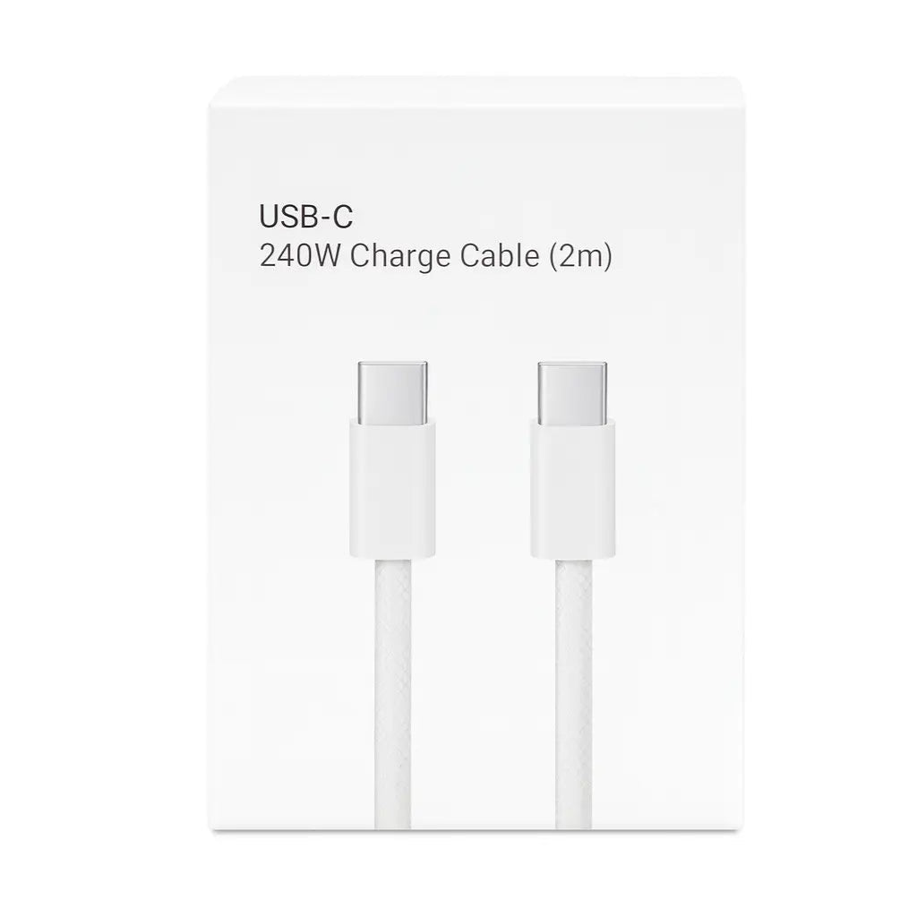 USB-C til USB-C kabel – 240W hurtig opladning, 2 meter, kompatibel med iPhone 15, MacBook og iPad Pro