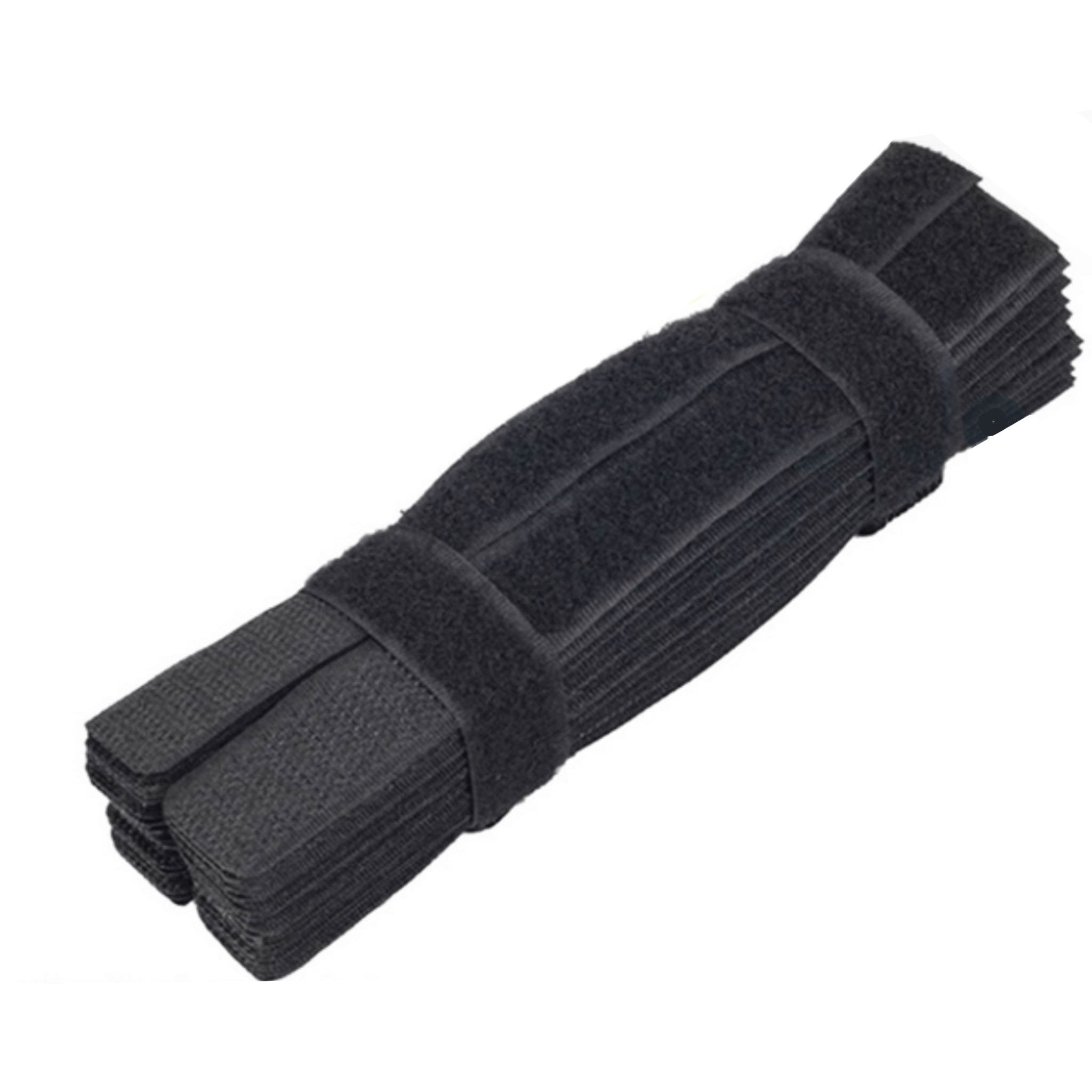 Sort Velcro kabelbinder samlet til kabelhåndtering