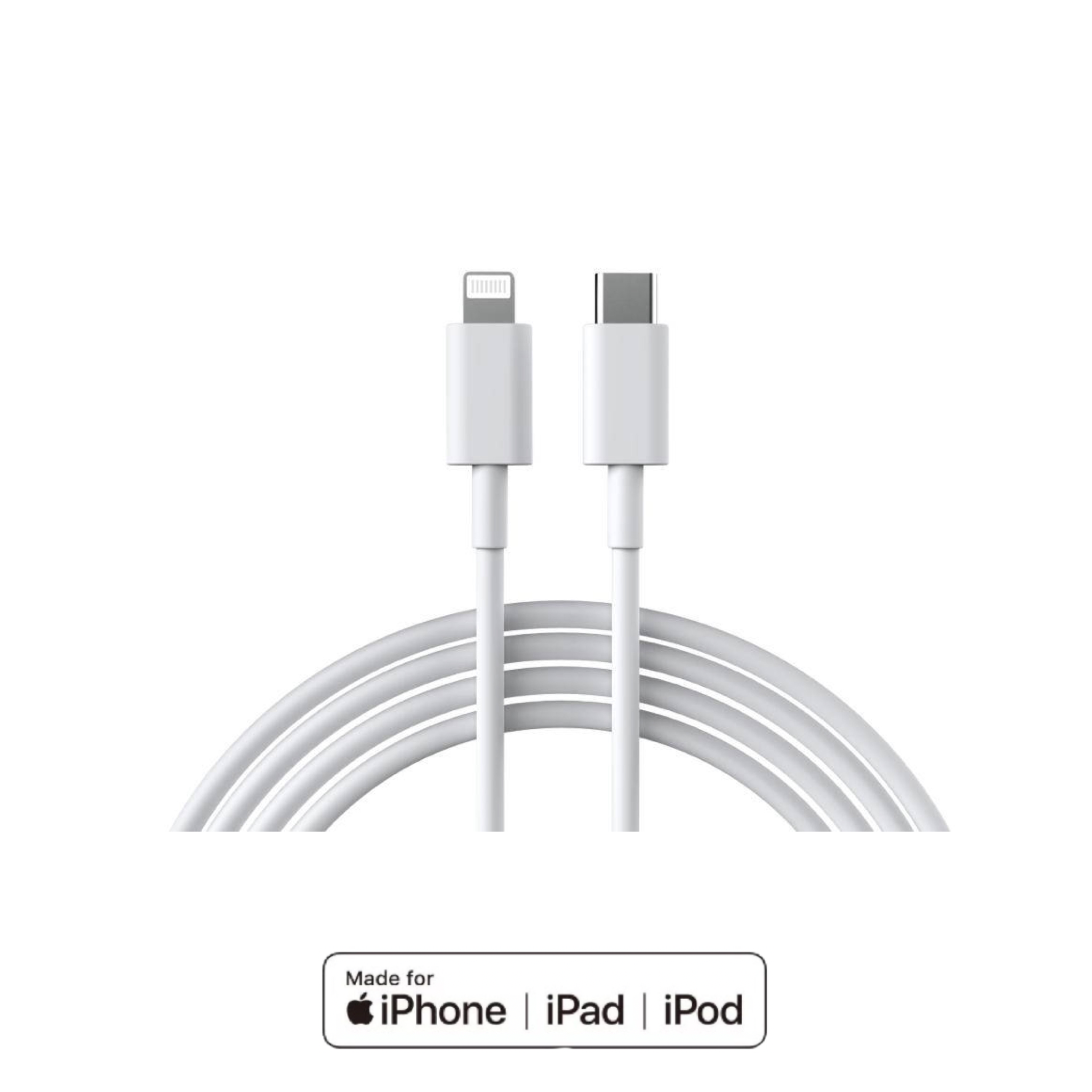 Lightning til USB-C opladerkabel 1 meter – MFI-certificeret til iPhone, iPad og iPod